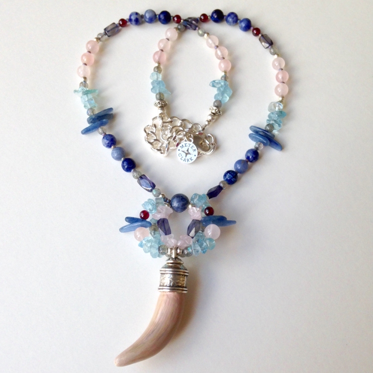 rose quartz and serene blue gemstone jewelry