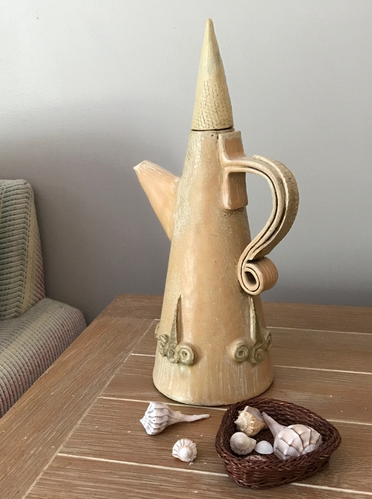 Stoneware teapot, art class, Marygrove College, 